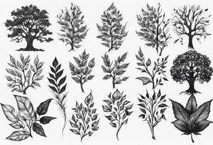 Double tree forearm alive with leaves tattoo idea