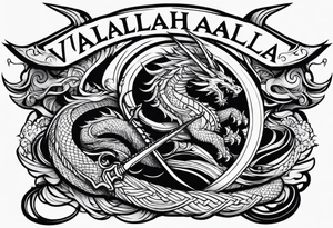 Valhalla chains dark cloud
 sword dragon tattoo idea