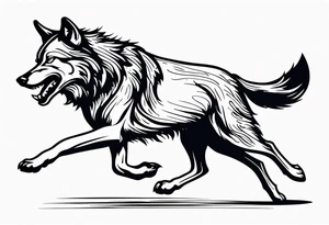 Wolf running tattoo idea