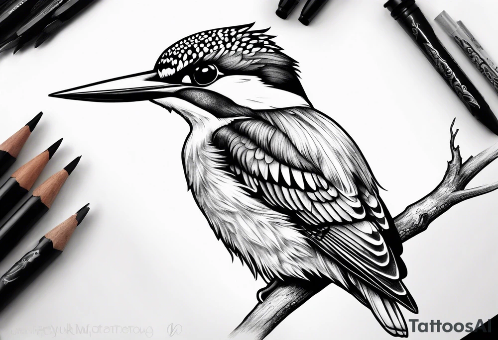 kingfisher hunting tattoo idea