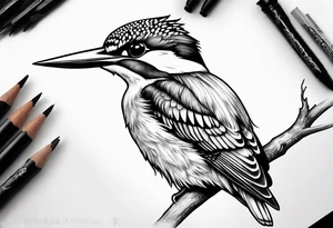 kingfisher hunting tattoo idea