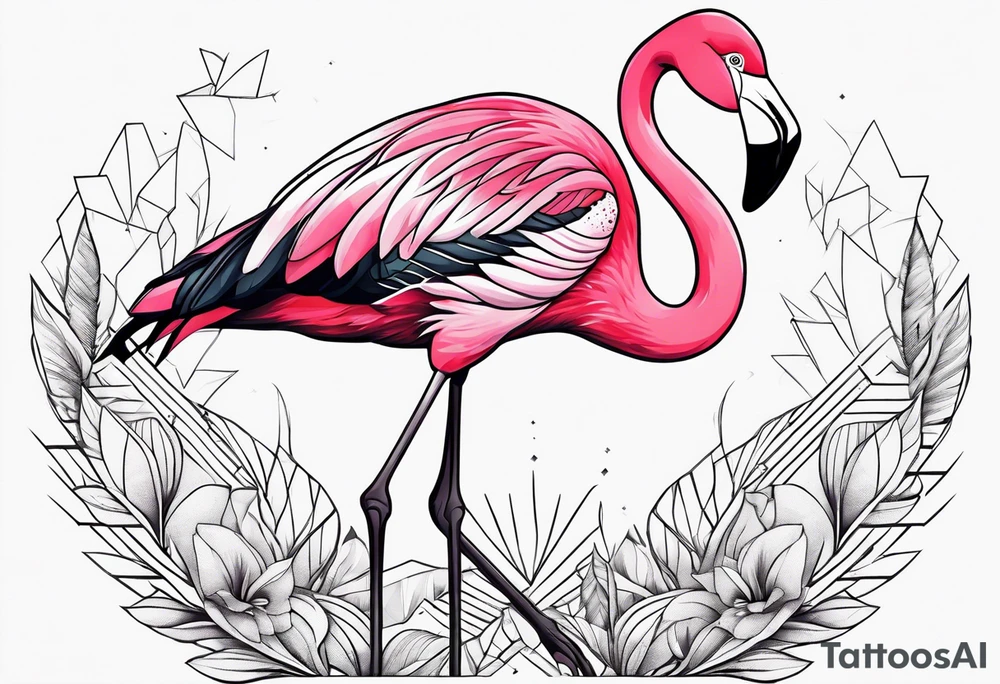 cute flamingo tattoo idea