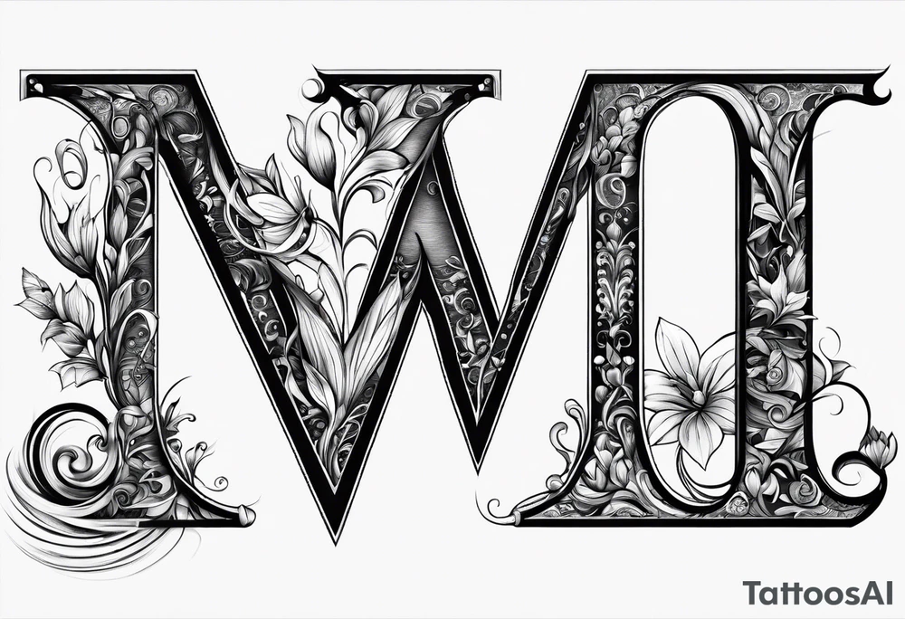 A letter M for my Wife Letter A for my daughter and a letter C for my Son tattoo idea