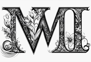A letter M for my Wife Letter A for my daughter and a letter C for my Son tattoo idea