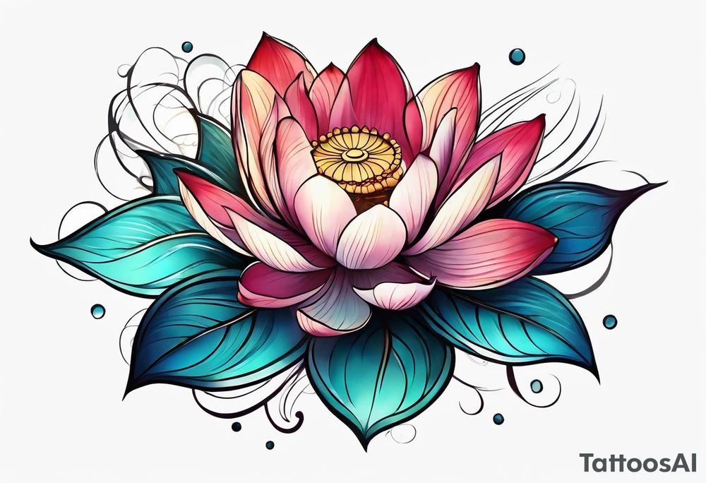 Floating lotus tattoo idea