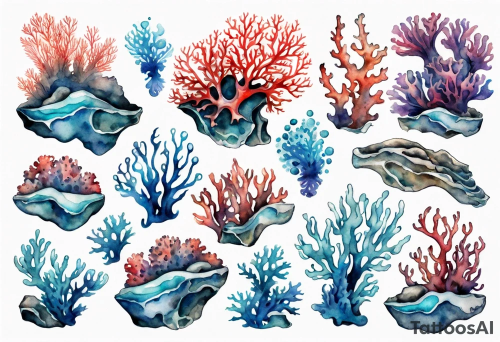 Corals revealed by a wave tattoo idea
