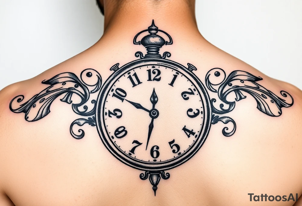 antique Clock set to 03:09 tattoo idea