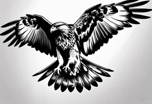 Hawk landing down from the side tattoo idea
