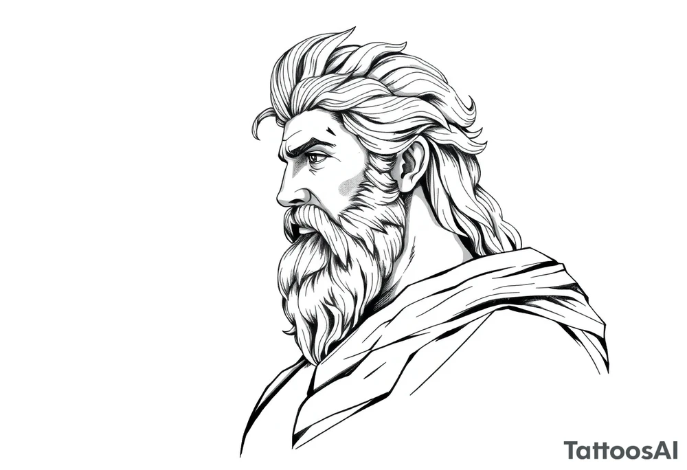 GREEK GOD LOOKING OVER HIS EMPIRE tattoo idea