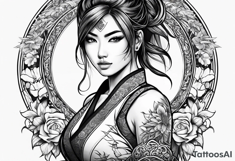 Female martial artist tattoo idea