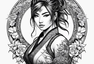 Female martial artist tattoo idea
