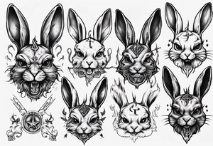 satanic bunny tattoo idea
