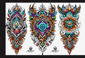 indian tribal leg sleeve tattoo idea