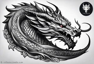 Taurus dragon whole body tattoo idea