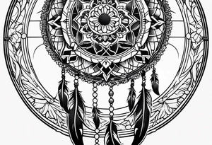 Dreamcatcher with flowers tattoo idea