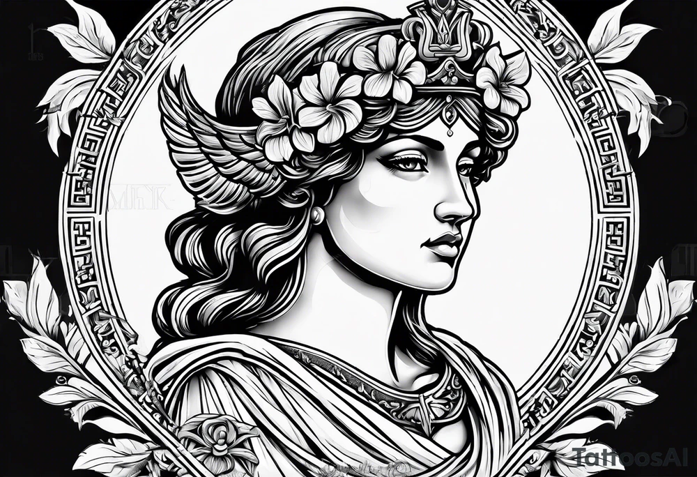 Themis (Greek Goddess of Justice), with blood in her eyes tattoo idea
