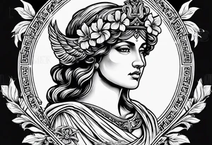Themis (Greek Goddess of Justice), with blood in her eyes tattoo idea