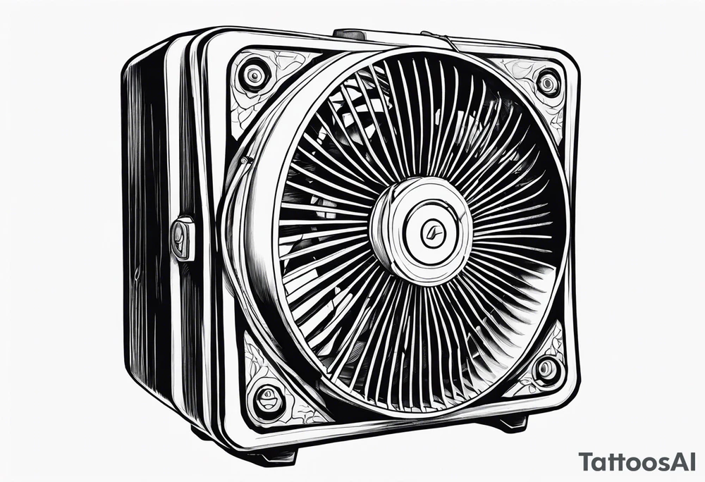 a box fan tattoo idea