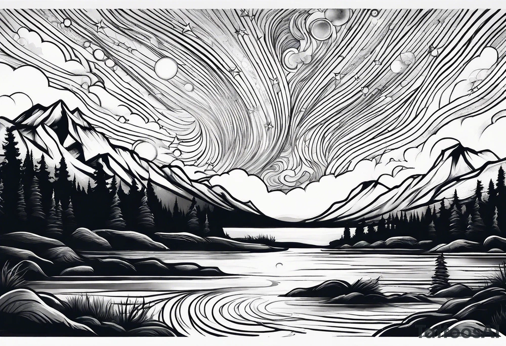 Aurora borealis tattoo idea