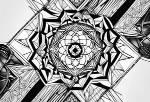 A geometric half sleeve tattoo idea