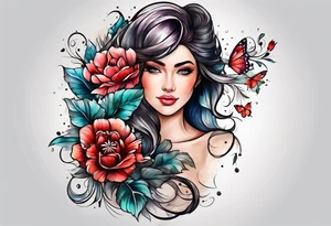 In memory of mom with flowers tattoo idea