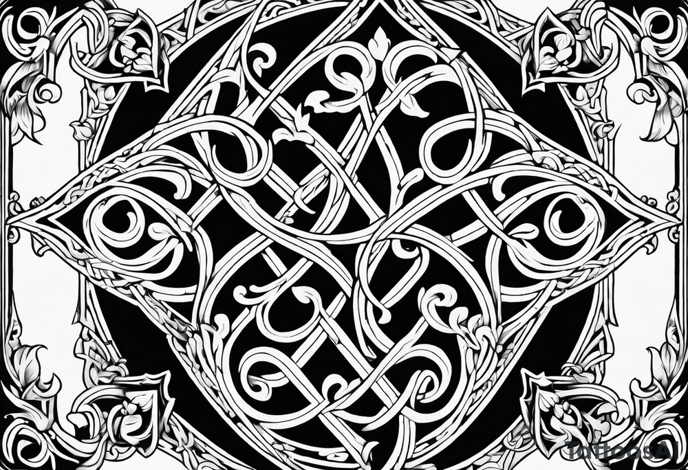 Fleur de lys celtique dans un brasier tattoo idea
