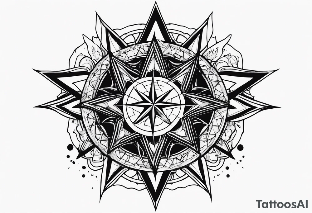 Star with blood tattoo idea