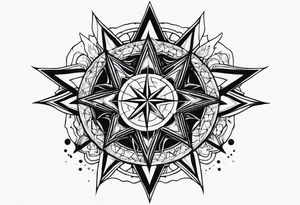 Star with blood tattoo idea