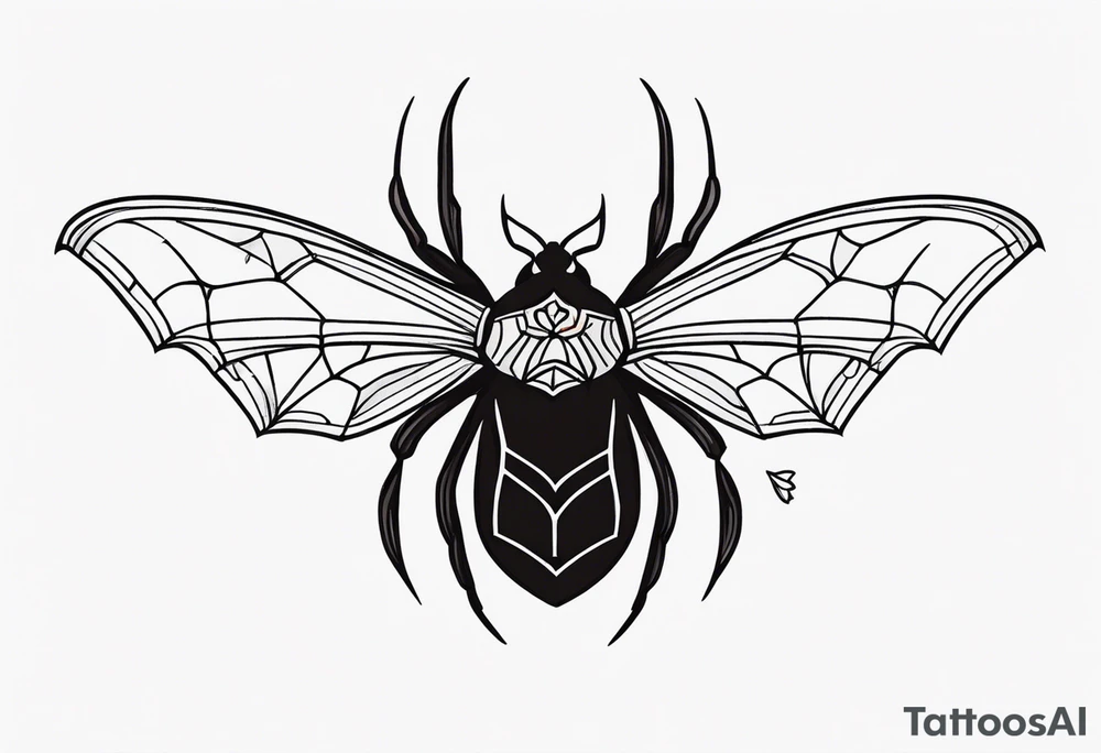 Spider with moth tattoo idea