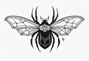 Spider with moth tattoo idea