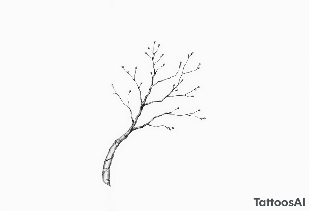 half birch tree tattoo idea