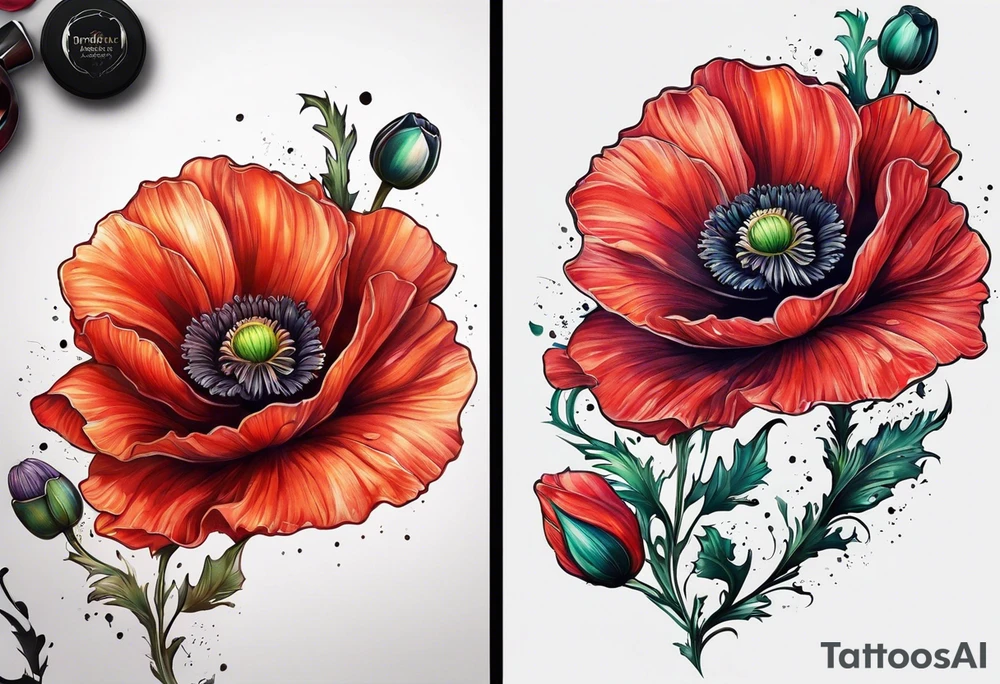 Poppy flower tattoo idea