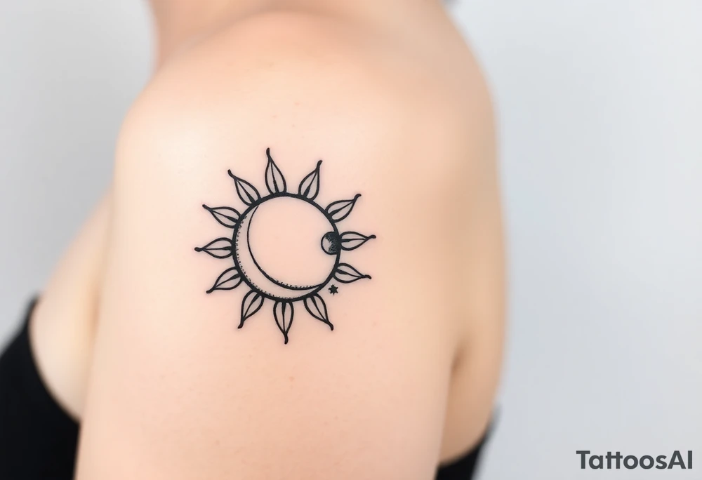 sun and moon tattoo idea