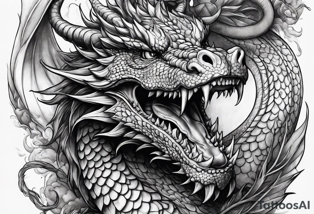 Dragon in gym tattoo idea