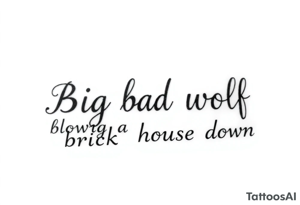 Big bad wolf  blowing a brick house down tattoo idea