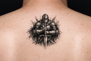 a knight who wields a sword. tattoo idea