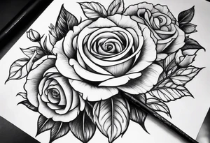 i want a full arm tattoo with simple flowers and roses tattoo idea