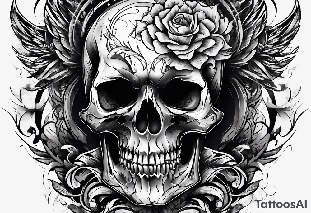 skull scream fragmented arm tattoo idea