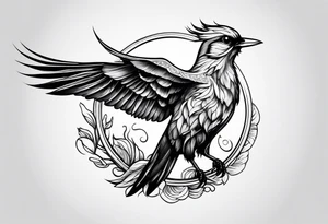 bird flying tattoo idea