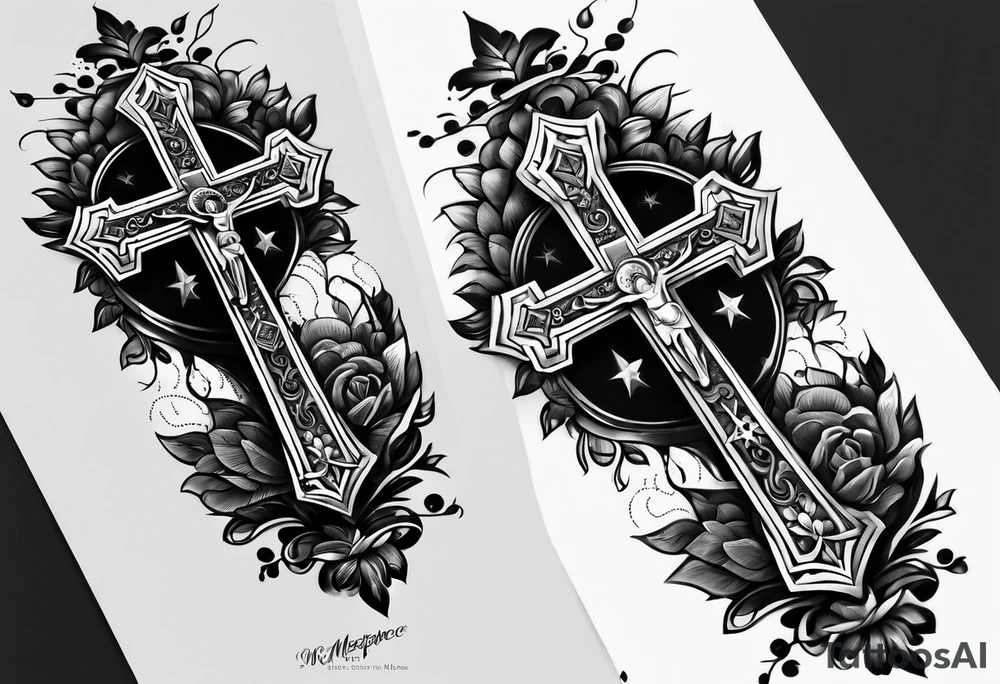 rosary tattoo on forearm tattoo idea