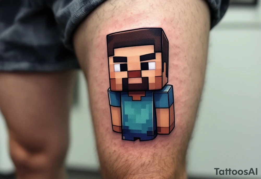 Small Minecraft Steve tattoo tattoo idea