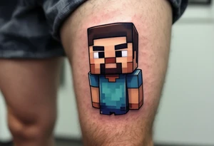 Small Minecraft Steve tattoo tattoo idea