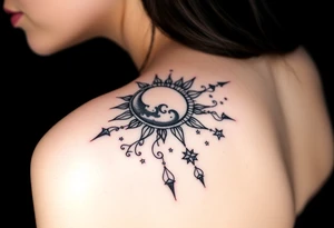 The sun the moon and the stars cascading tattoo idea