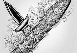 White dagger inside shadow cloak tattoo idea