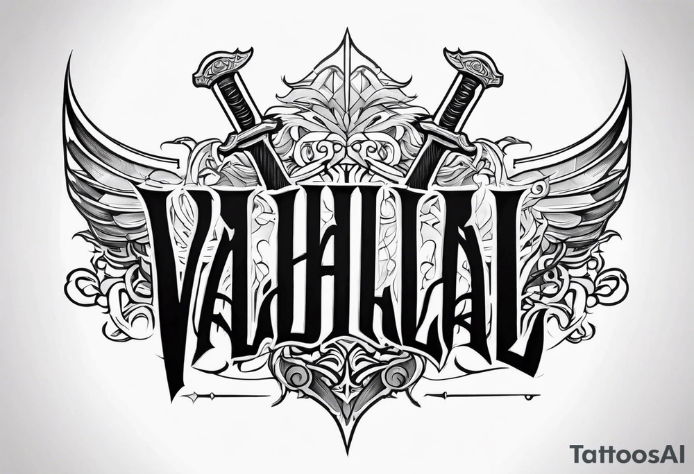Valhalla sword tattoo idea