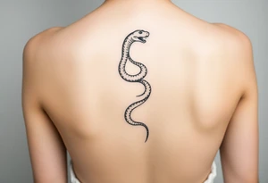 Snake wrapping around the spine tattoo idea