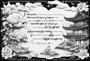 “ I think the meaning of my happiness is you” lyrics for Pool by Woodz tattoo idea