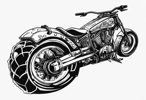 Mad max furiosa motorcycle Octoboss dementis war rig die eternal traditional tattoo idea