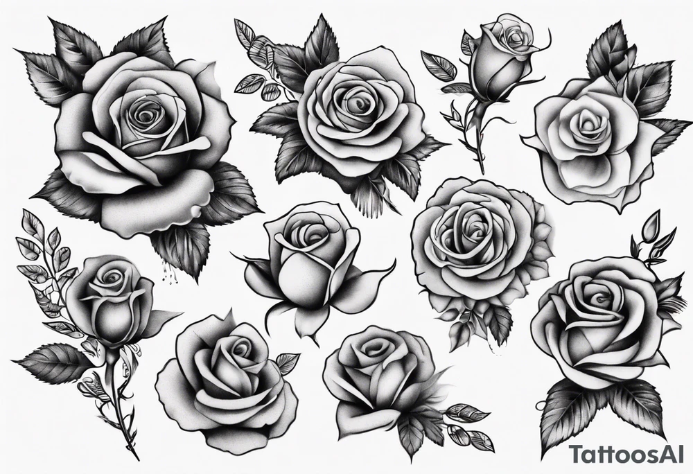 bouquet of roses tattoo idea