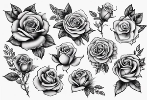 bouquet of roses tattoo idea